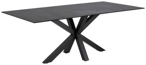 Esstisch Heaven 160x90 cm Schwarz - Schwarz, KONVENTIONELL, Keramik/Metall (160/90/75,5cm) - Livetastic