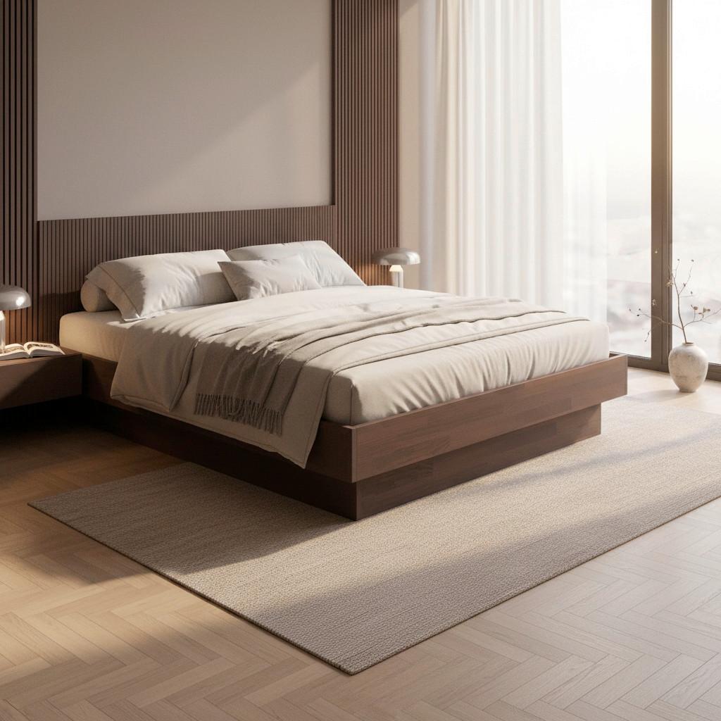 Dřevěná postel DUNA 180×200 cm, dřevo, tmavě hnědá - tmavě hnědá, Moderní, dřevo (180/200cm) - Bessagi Home