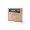 Highboard B: 164 cm Meran Eichefarben - Eichefarben/Anthrazit, Design, Glas/Holzwerkstoff (164/146/45cm) - Livetastic