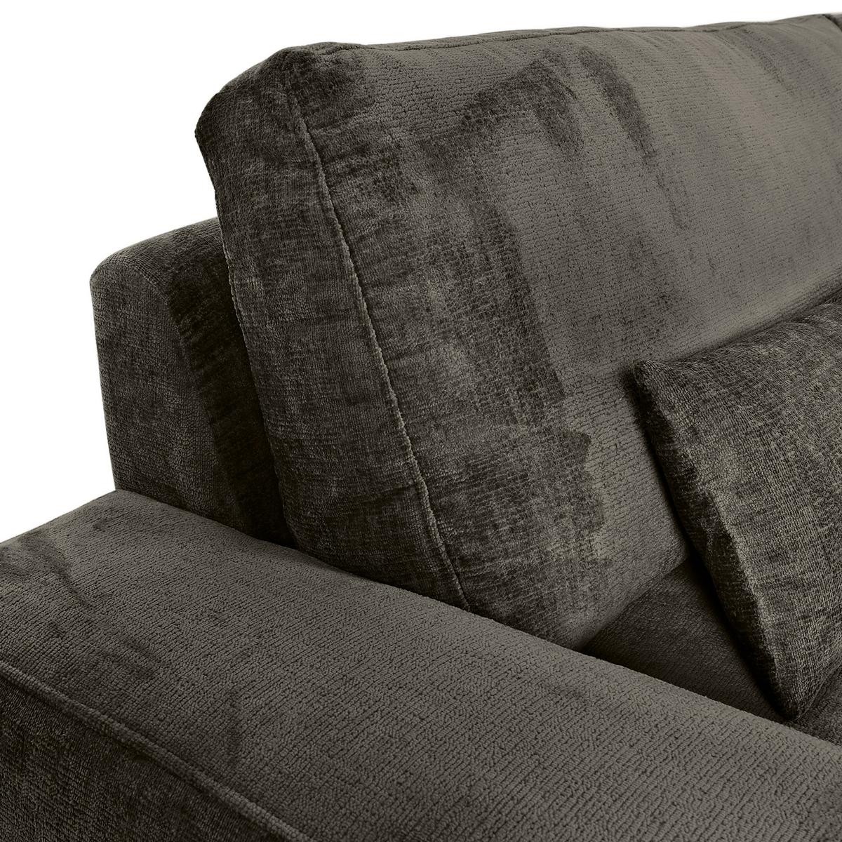 Bigsofa Mezino Dunkelgrau B: 282 cm - Dunkelgrau/Schwarz, KONVENTIONELL, Textil (282/73/115cm) - MID.YOU
