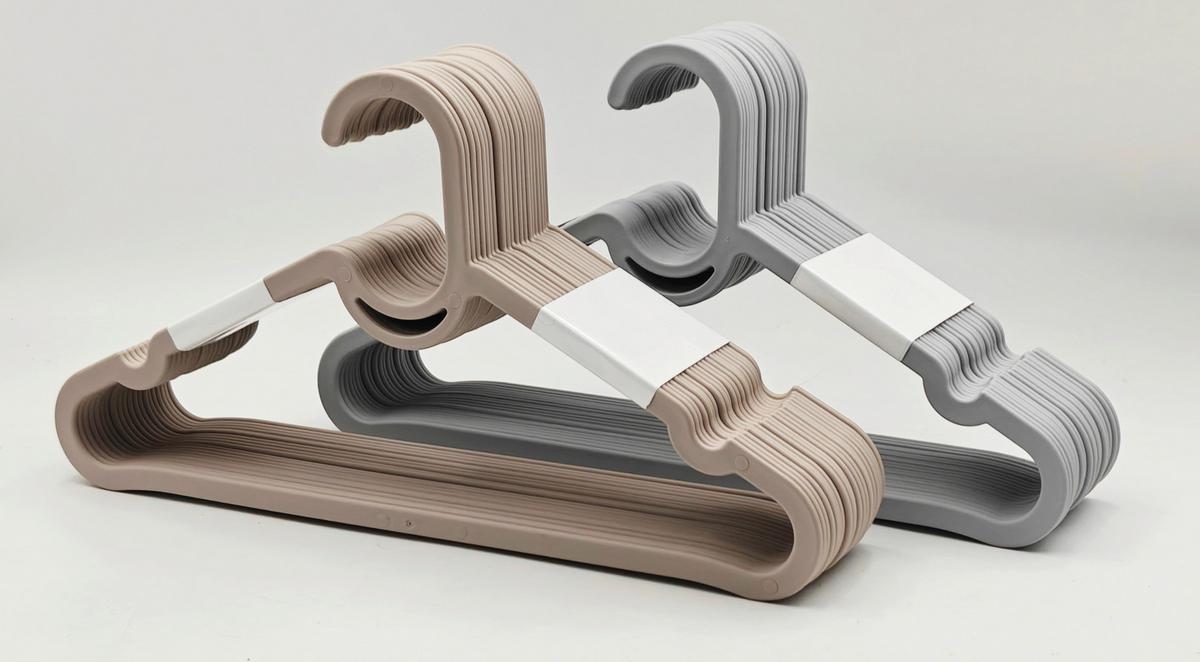 Sada šatních ramínek MARA - 20 PCS - světle šedá/béžová, Moderní, plast (39/20,5/6,3cm) - Mömax