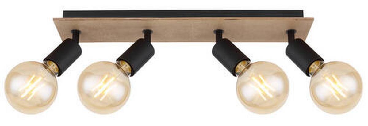Strahler 54008-4nh - Schwarz/Braun, Natur, Holz/Metall (49/9/11cm) - Globo