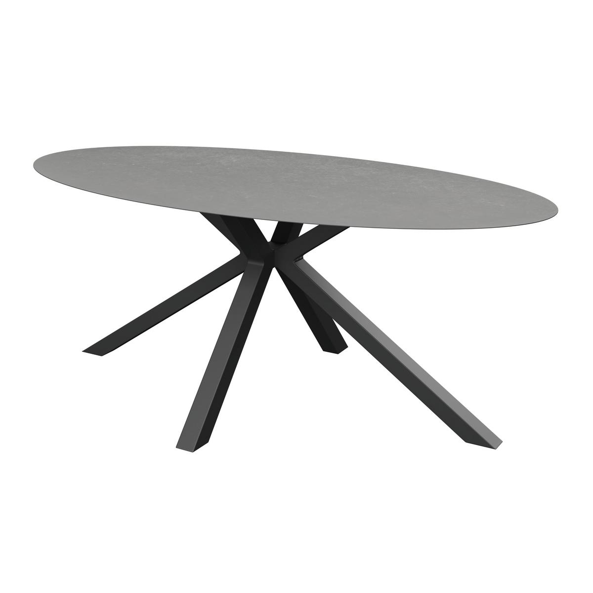 ZÁHRADNÝ STÔL BARI - antracitová, Modern, kov/sklo (200/100/75cm) - Mömax