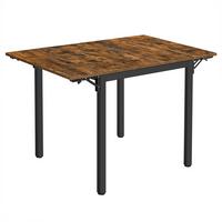 Esstisch Vasagle Ausziehbar Braun, Schwarz, 85-120x78 Cm - Schwarz/Braun, Basics, Holzwerkstoff/Metall (85-120/75/78cm) - Boxxx