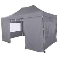 Pavillon L30550 450x300 cm Mit Seitenwände - Grau, KONVENTIONELL, Textil/Metall (450/330/300cm) - Siena Garden