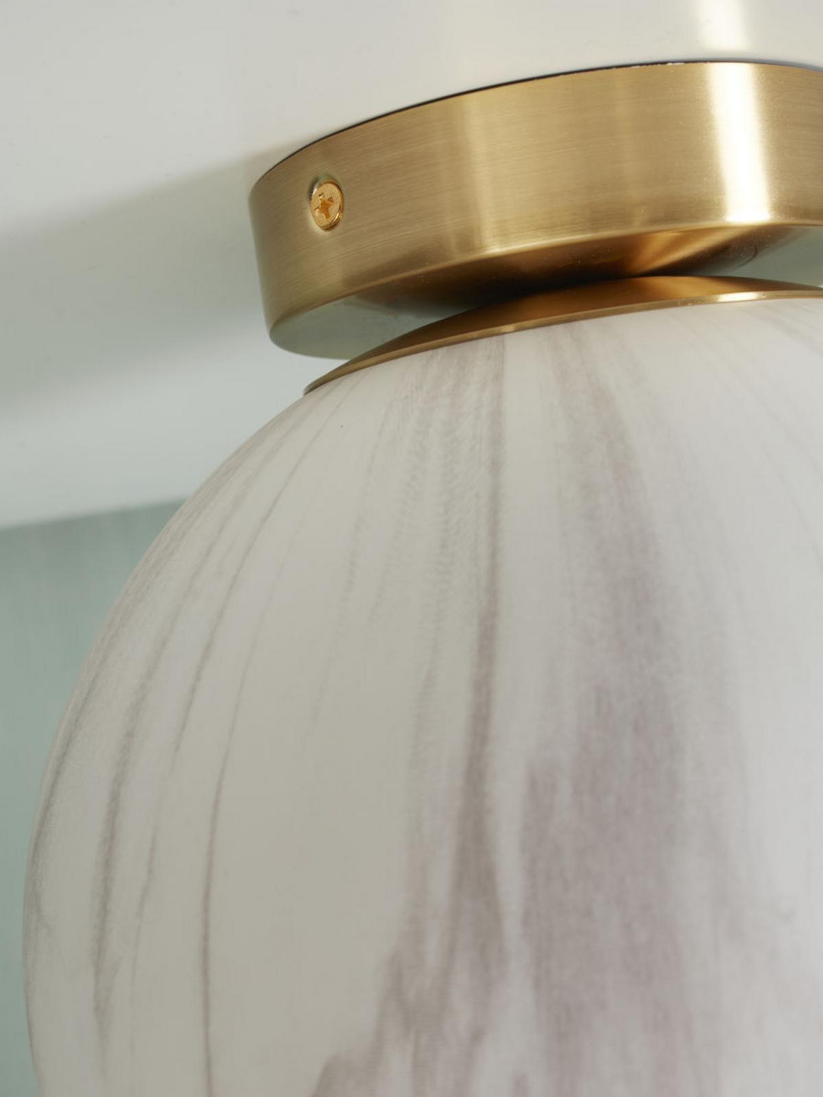 Deckenleuchte Carrara D: 22 Cm 1-Flammig - Goldfarben/Weiß, Basics, Glas/Metall (22cm) - It's about Romi