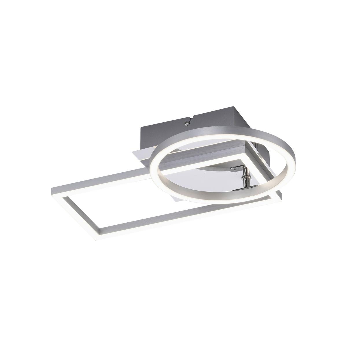 LED-Deckenleuchte Iven L: 37 cm, 2-Flammig - Silberfarben, Design, Kunststoff/Metall (37/26/83cm)