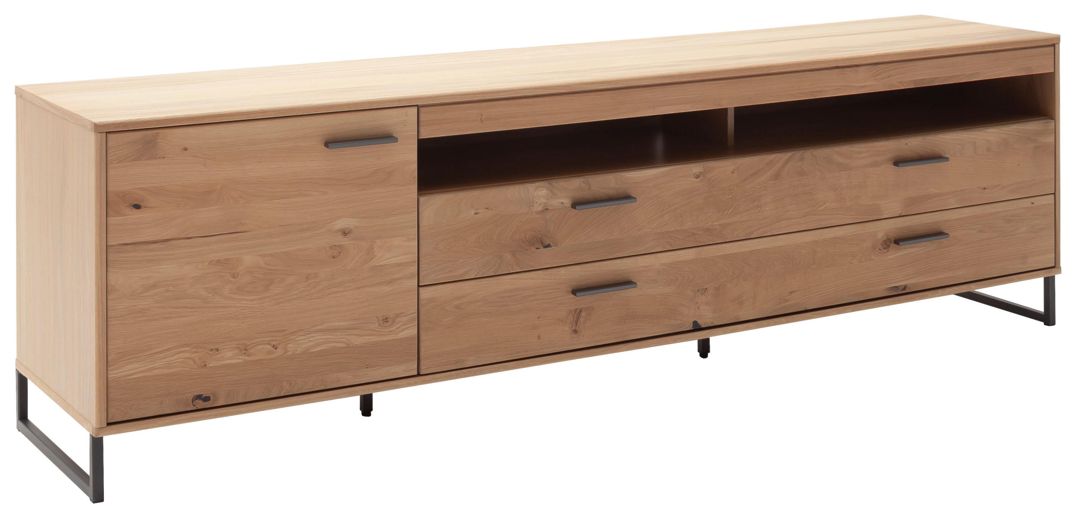 TV-Element Portland B: 224 cm Eiche Dekor - Eichefarben/Schwarz, Design, Holz/Holzwerkstoff (224/67/50cm) - Livetastic