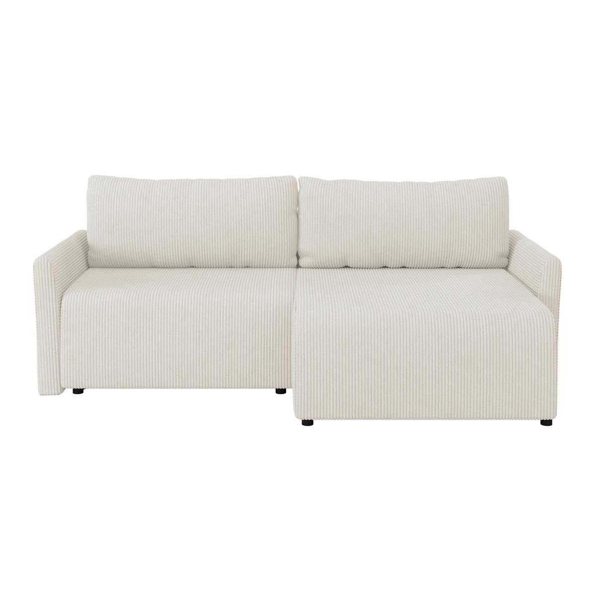 Ecksofa mit Schlaffunktion Sonos, Ecru 228x146 cm - Ecru/Schwarz, MODERN, Textil (228/146cm)