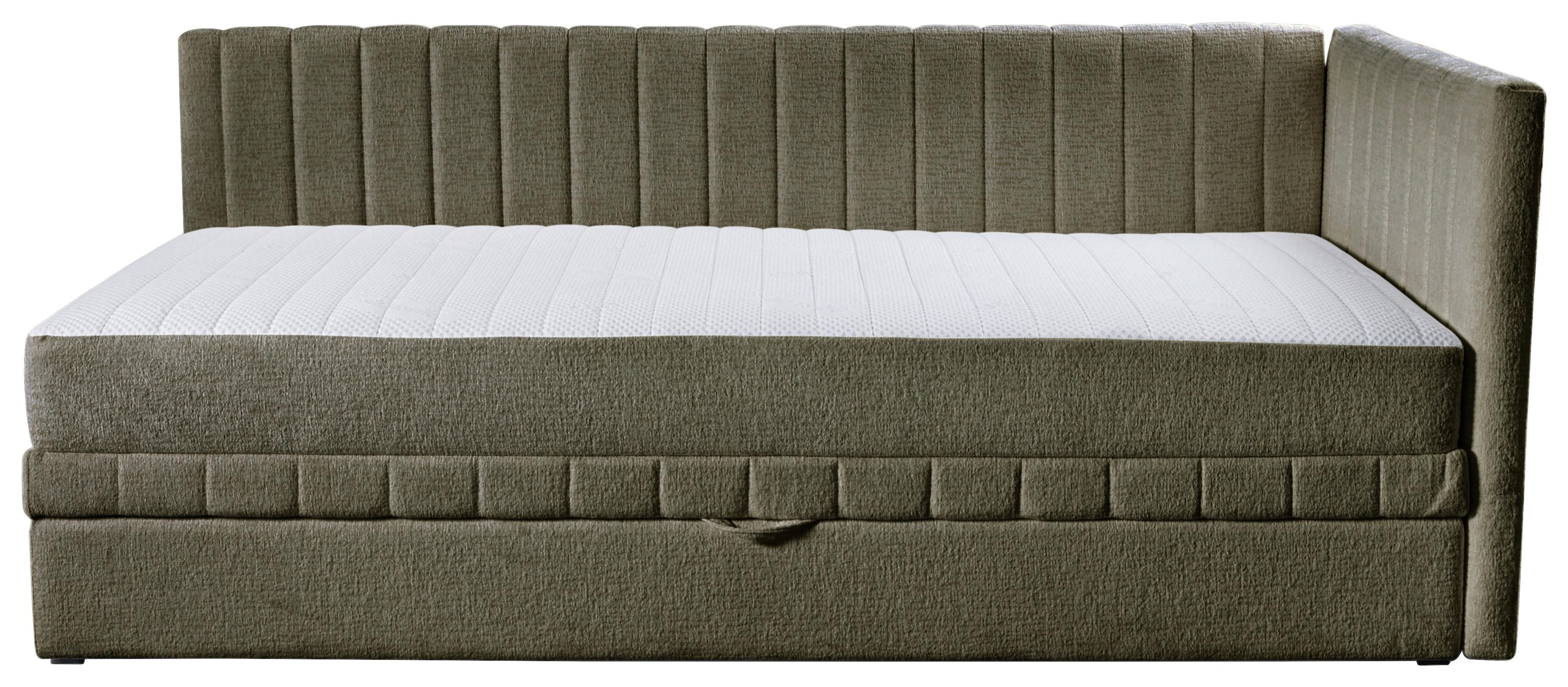 Schlafsofa Roma Chenille Grün, B: 212cm - Schwarz/Grün, Design, Textil (212/83/99cm) - MID.YOU