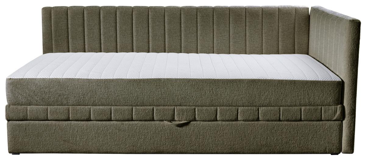 Schlafsofa Roma Chenille Grün, B: 212cm - Schwarz/Grün, Design, Textil (212/83/99cm) - MID.YOU