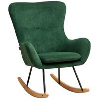 Schaukelsessel Rocking Scandi - Schwarz/Naturfarben, MODERN, Textil/Metall (75/102/80cm) - MID.YOU