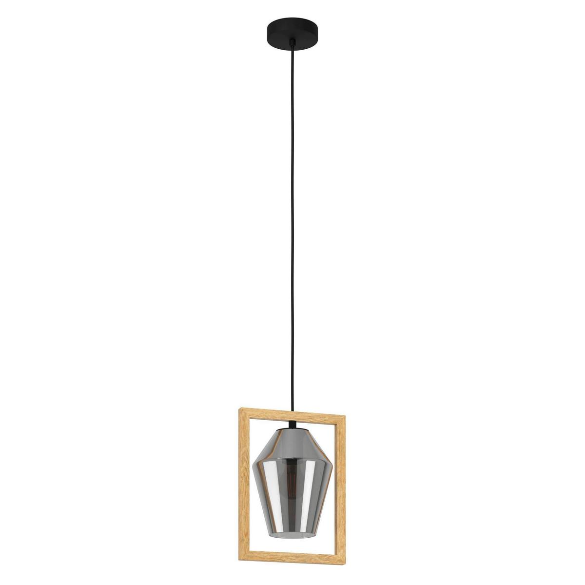 Hängeleuchte 99701* Viglioni - Schwarz/Braun, Natur, Glas/Holz (23/16,5/110cm) - Eglo