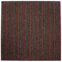 Teppichfliese Grau/Rot Astra 50x50 cm Florhöhe 3 mm - Rot/Grau, Basics, Textil (50/50cm)