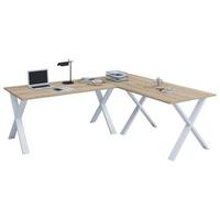 Eckschreibtisch Lona 190x130cm Weiß/Eiche - Weiß/Sonoma Eiche, MODERN, Holzwerkstoff/Metall (190/50/76cm) - MID.YOU
