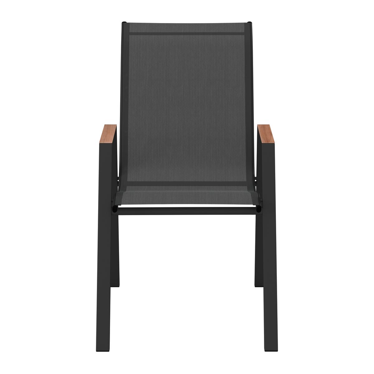 Gartenmöbel Set 7-Tlg. Latina aus Metall/Textil/Glas - Schwarz, MODERN, Glas/Textil (54,5/150/91/72/74/85cm) - Luca Bessoni