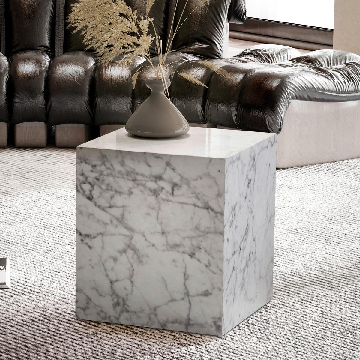 KONFERENČNÝ STOLÍK MONOBLOC - biela s vysokým leskom, Lifestyle, kompozitné drevo (40/40/45cm) - Livetastic