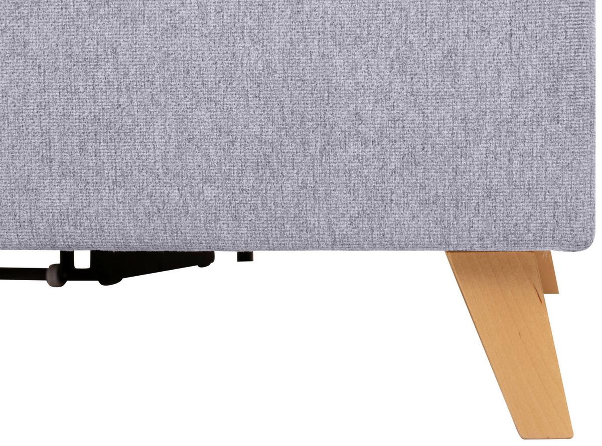 Sedací souprava LARS U, levá, šedá - šedá/jádrový buk, Moderní, dřevo/textil (187/299/161cm)