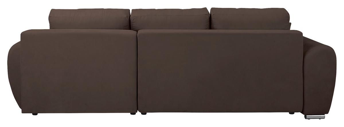 Ecksofa Azzuro Braun S: 256x175 Cm - Silberfarben/Braun, Design, Textil (256/175cm) - Livetastic