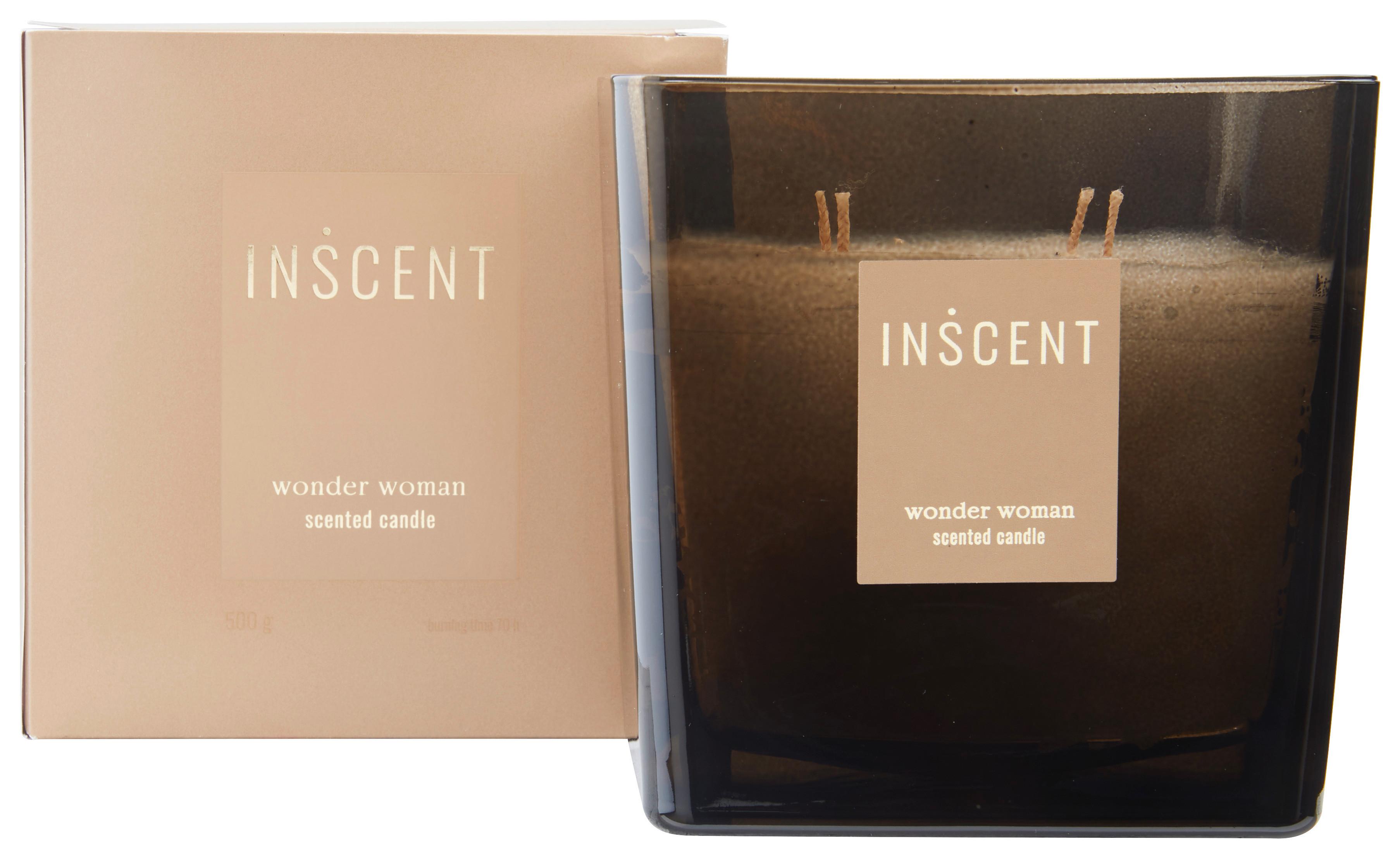 Svíčka ve skle Wonder Woman, 70h. - bílá/čiré, Design, sklo (12/12/12cm) - Inscent