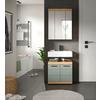 Badezimmer Scout Eiche Artisan Dekor Graugrün - Schwarz/Eiche Artisan, MODERN, Glas/Holzwerkstoff (60cm) - MID.YOU