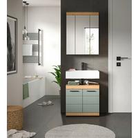 Badezimmer Scout Eiche Artisan Dekor Graugrün - Schwarz/Eiche Artisan, MODERN, Glas/Holzwerkstoff (60cm) - MID.YOU