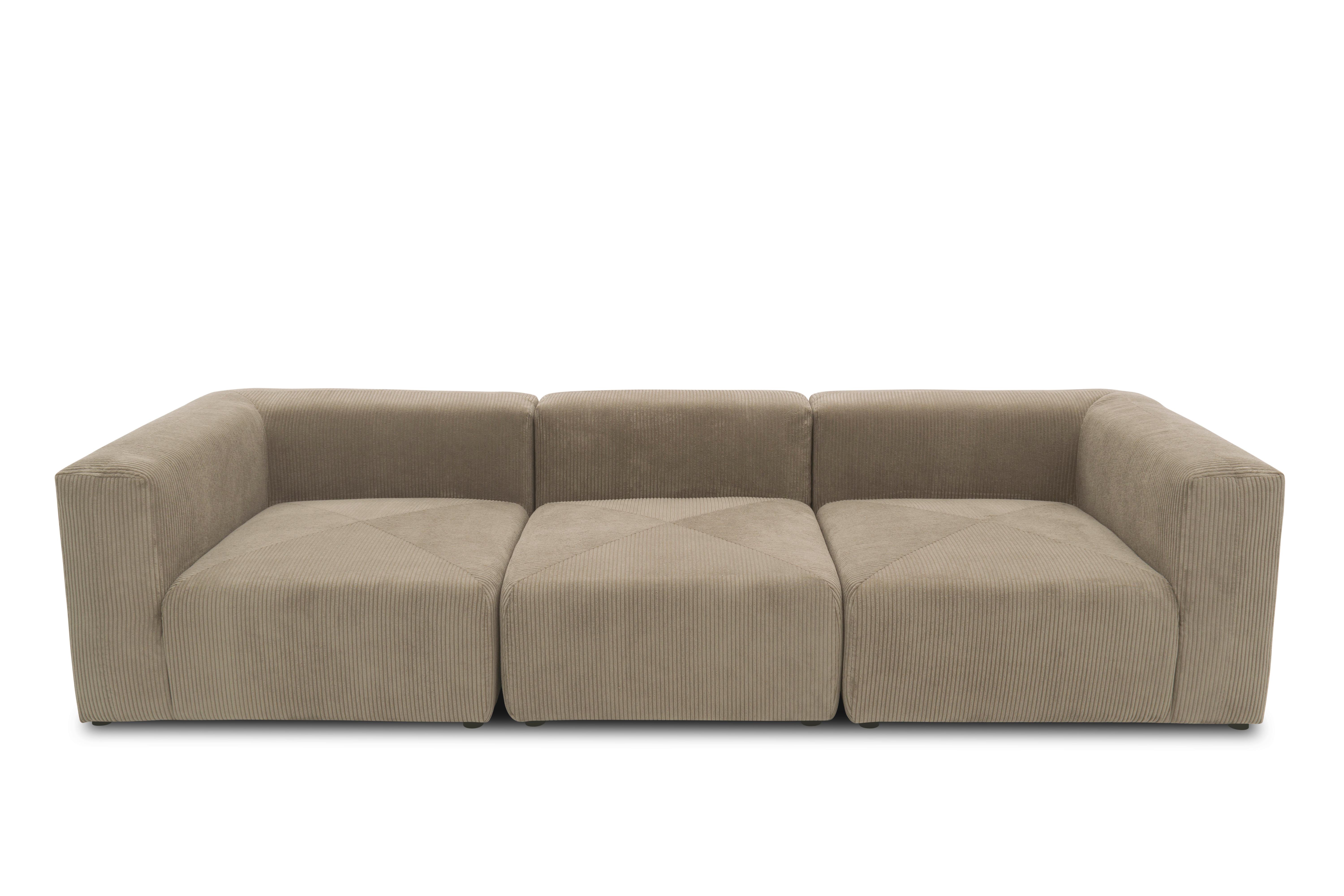 3-sitzer-sofa Schlammfarben B: 301 Cm - Schlammfarben/Schwarz, Design, Textil (301/69/108cm) - MID.YOU