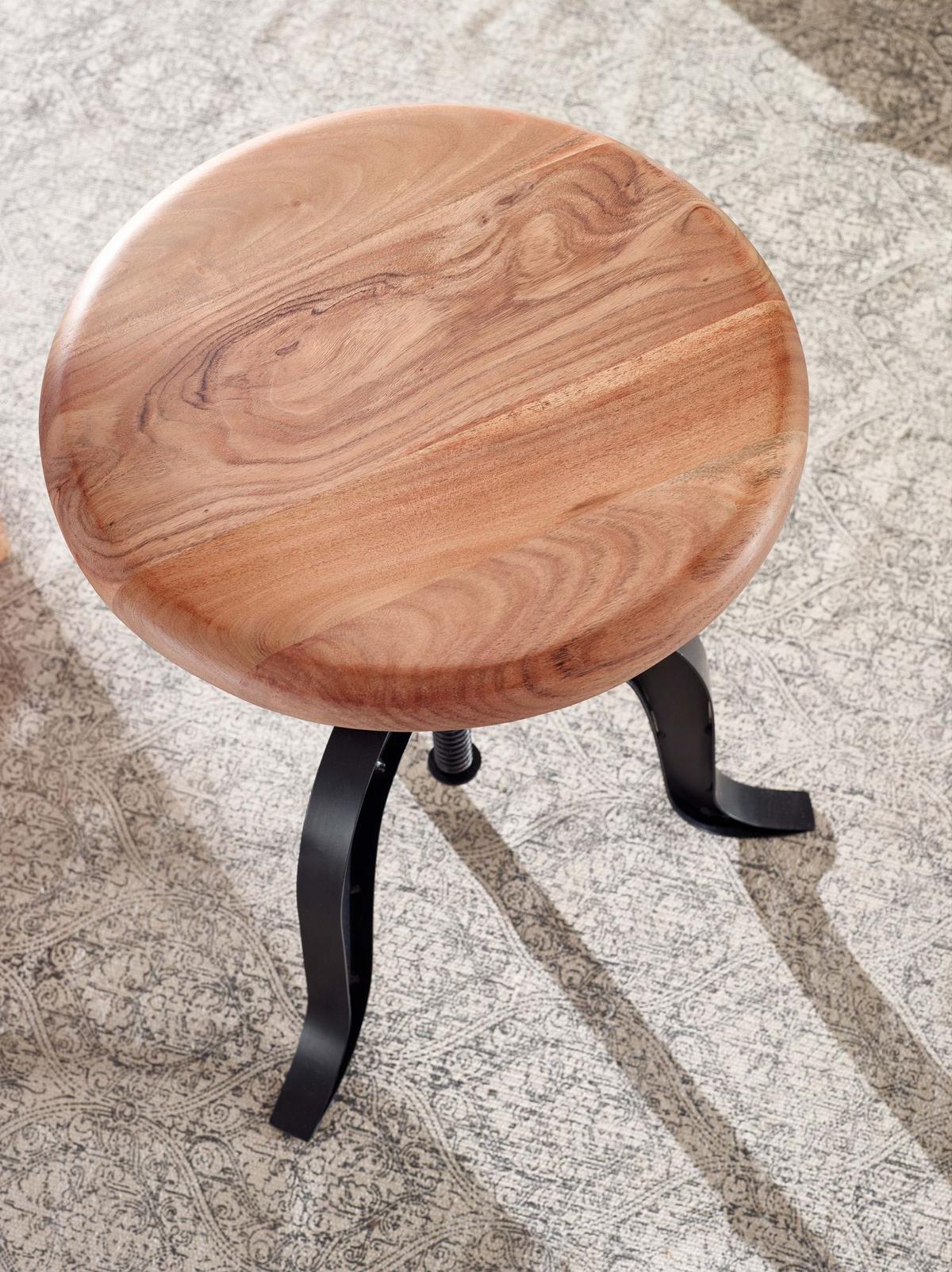 Otočná taburetka čierna - čierna, Modern, kov/drevo (39/39/62,5cm) - MID.YOU