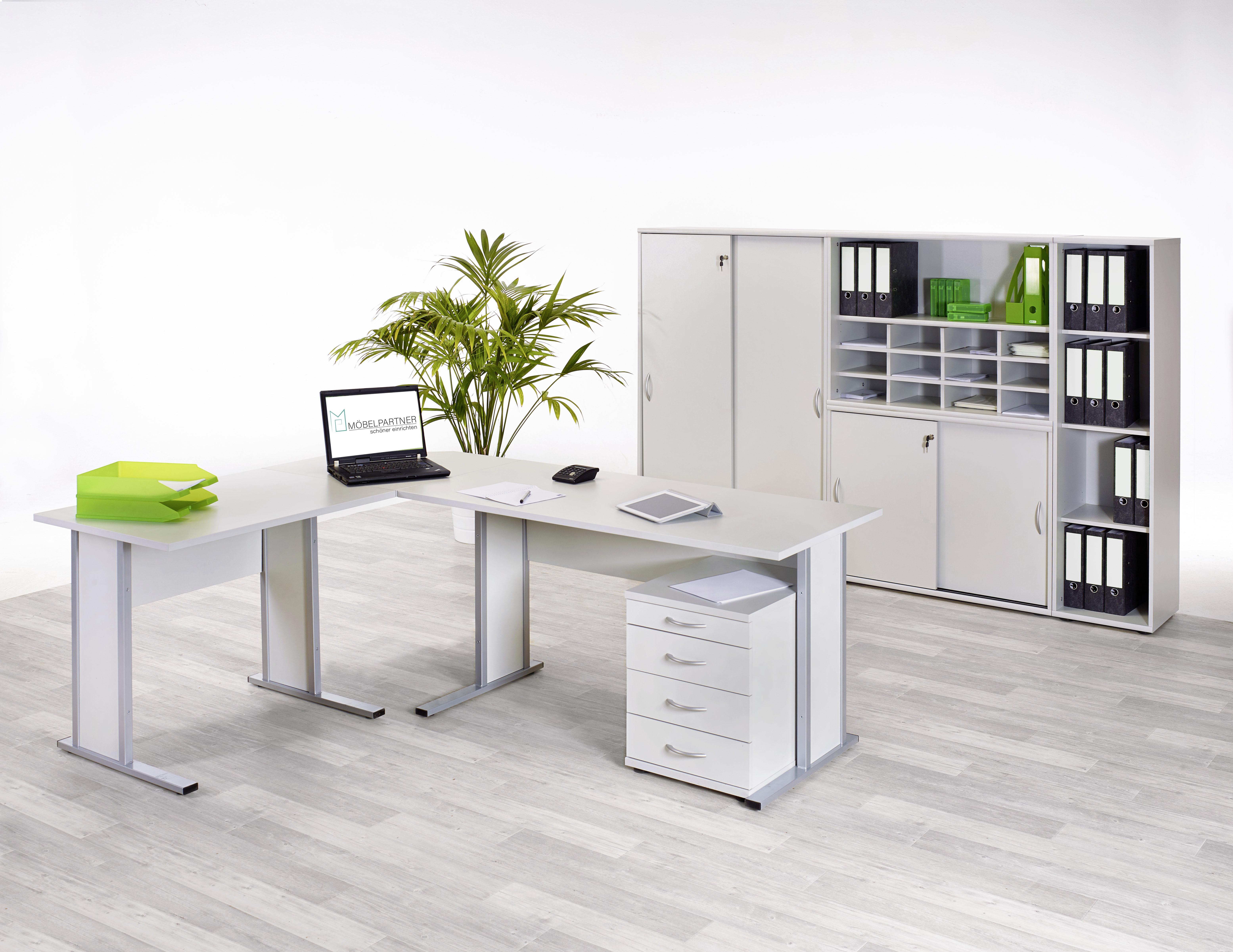 Aktenschrank versperrbar Serie 4000 Lichtgrau B: 100 cm - Hellgrau, Basics, Holzwerkstoff (100/152,8/39,5cm) - MID.YOU