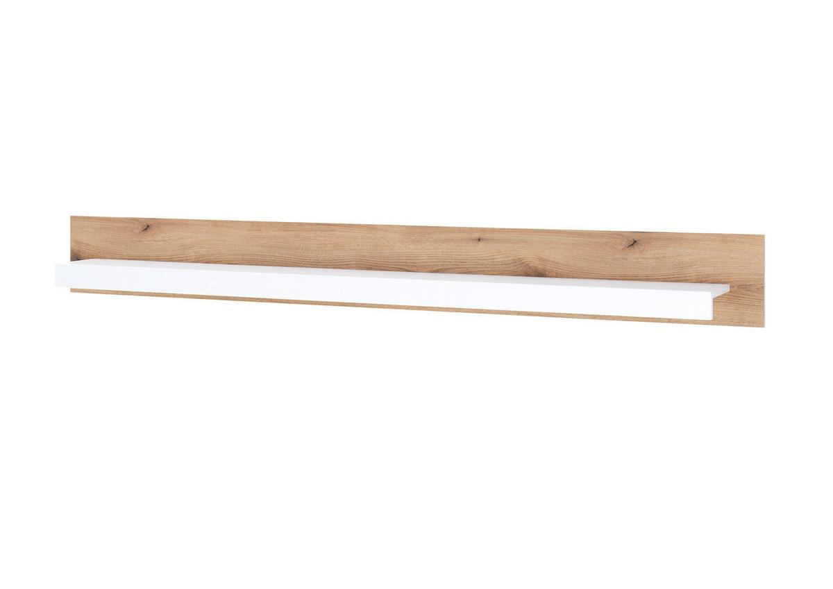 Wandboard Brixen Weiß/Eichefarben B: 198cm - Eichefarben/Weiß, Design, Holzwerkstoff (198/21/20cm) - MID.YOU