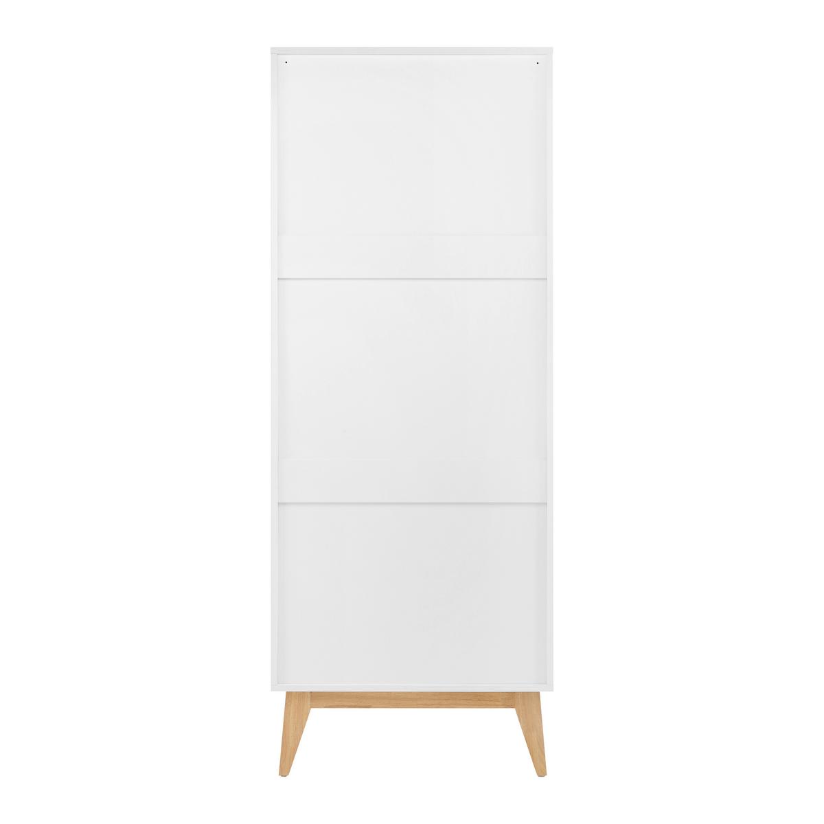 Šatníková skriňa MILO - biela/strieborná, Modern, kov/drevo (80/205/55cm) - Bessagi Home