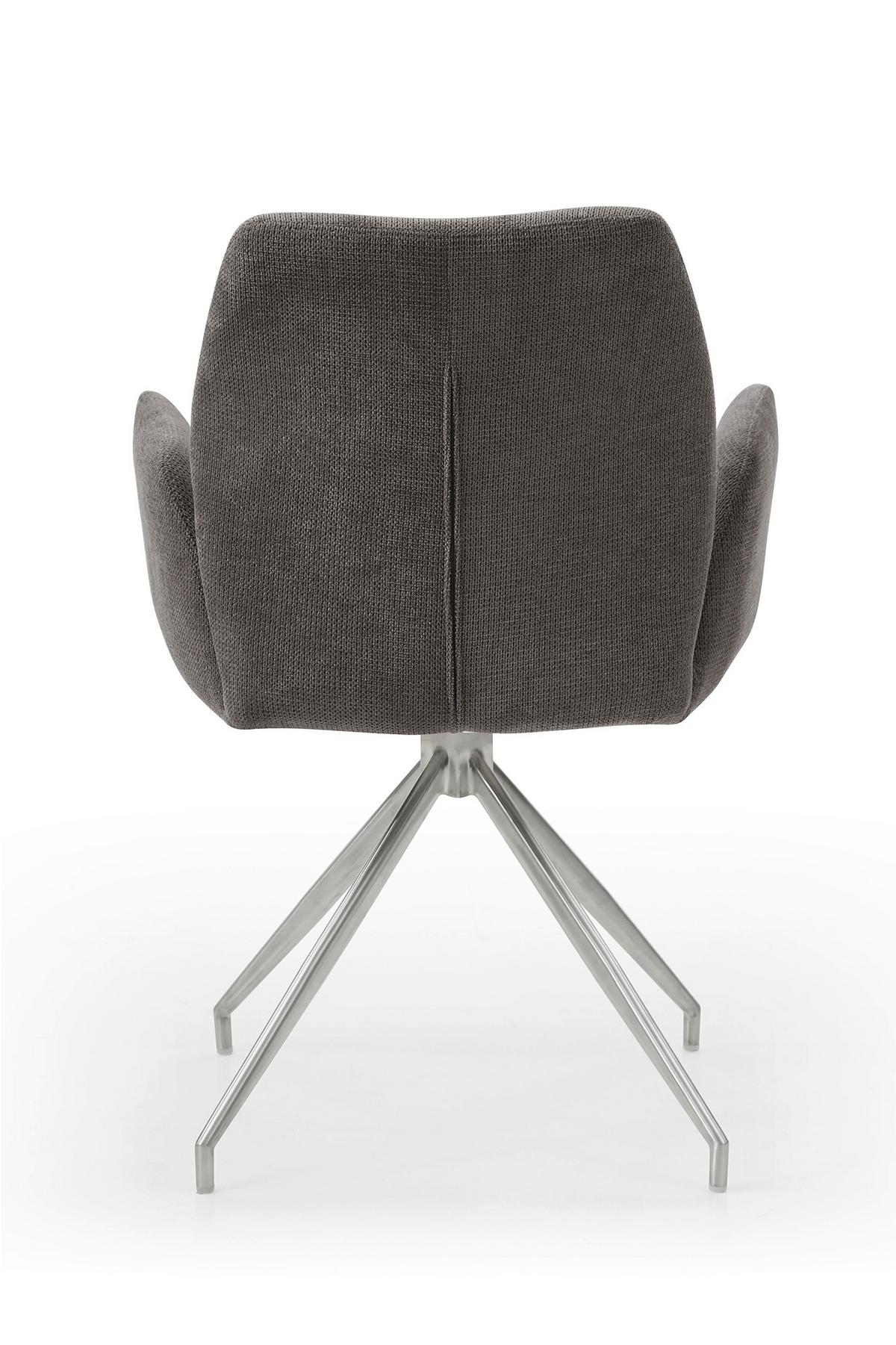 Tischgruppe Dunkelgrau/Cognac L: 160cm - Dunkelgrau/Cognac, MODERN, Holz/Textil (160/85/77cm) - Livetastic