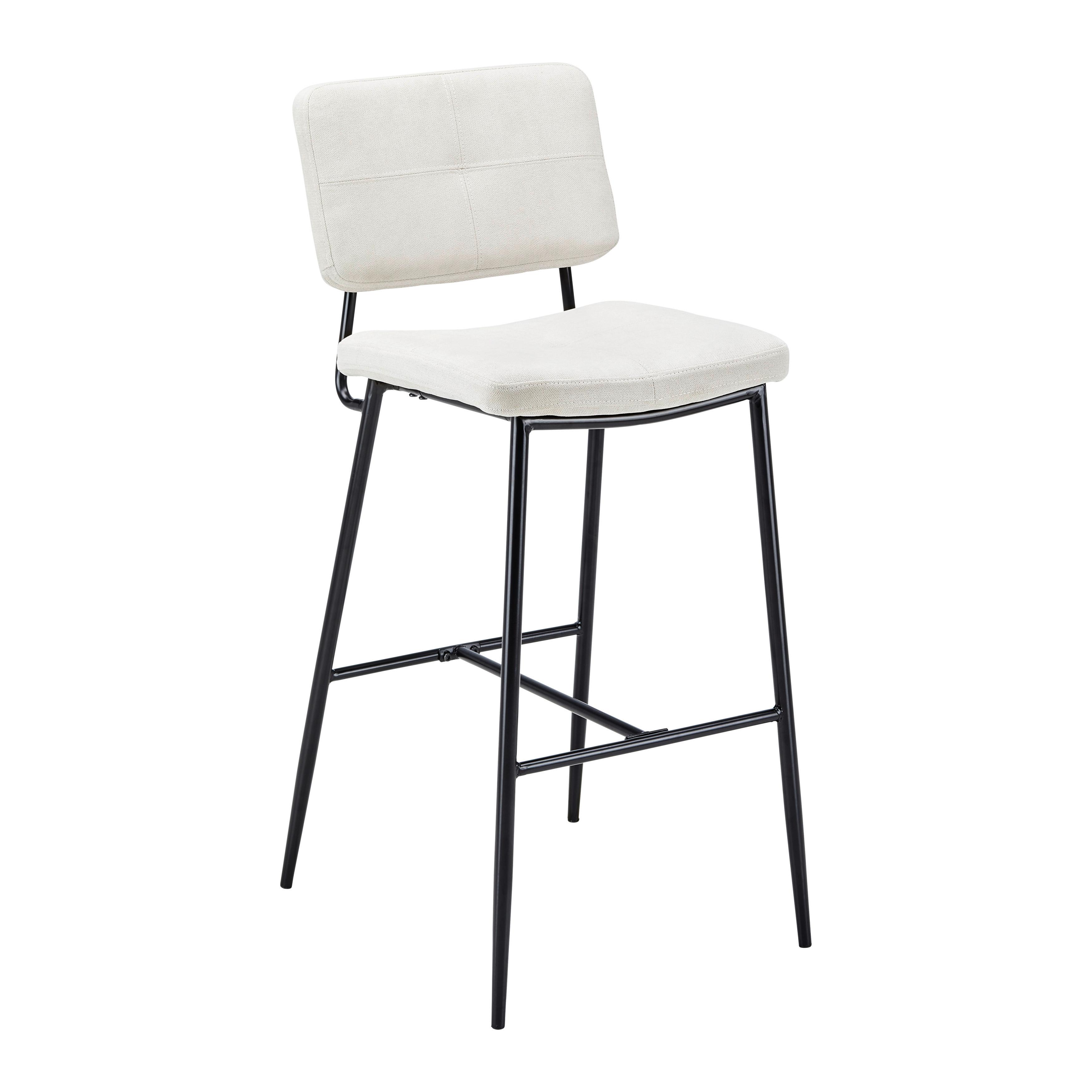 Barová stolička NETA béžová - čierna/béžová, Modern, kov/drevo (43/103/52cm) - Bessagi Home