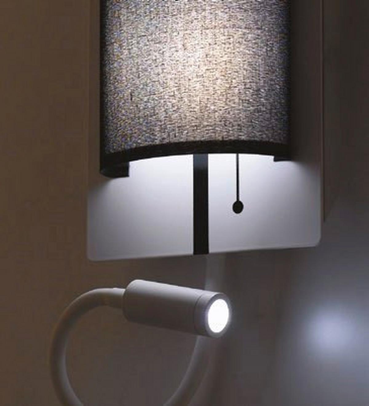 Led-wandleuchte Led-Pop-Wb - Schwarz/Weiß, Design, Textil/Metall (18/16/35cm)