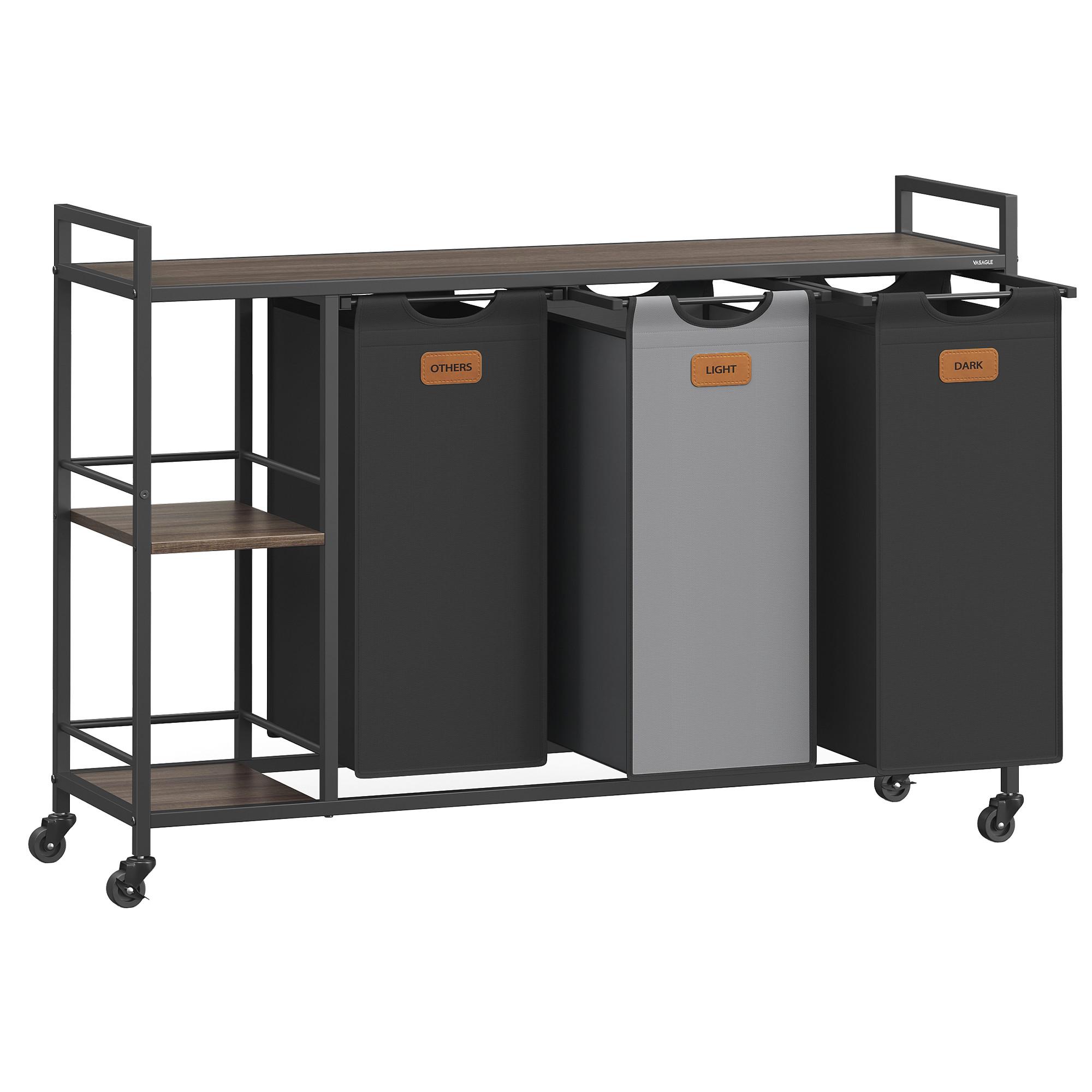 Wäschekorb Luandry Basket - Schwarz/Braun, MODERN, Holzwerkstoff/Metall (117/80,5/33cm) - MID.YOU