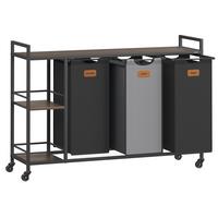 Wäschekorb Luandry Basket - Schwarz/Braun, MODERN, Holzwerkstoff/Metall (117/80,5/33cm) - MID.YOU