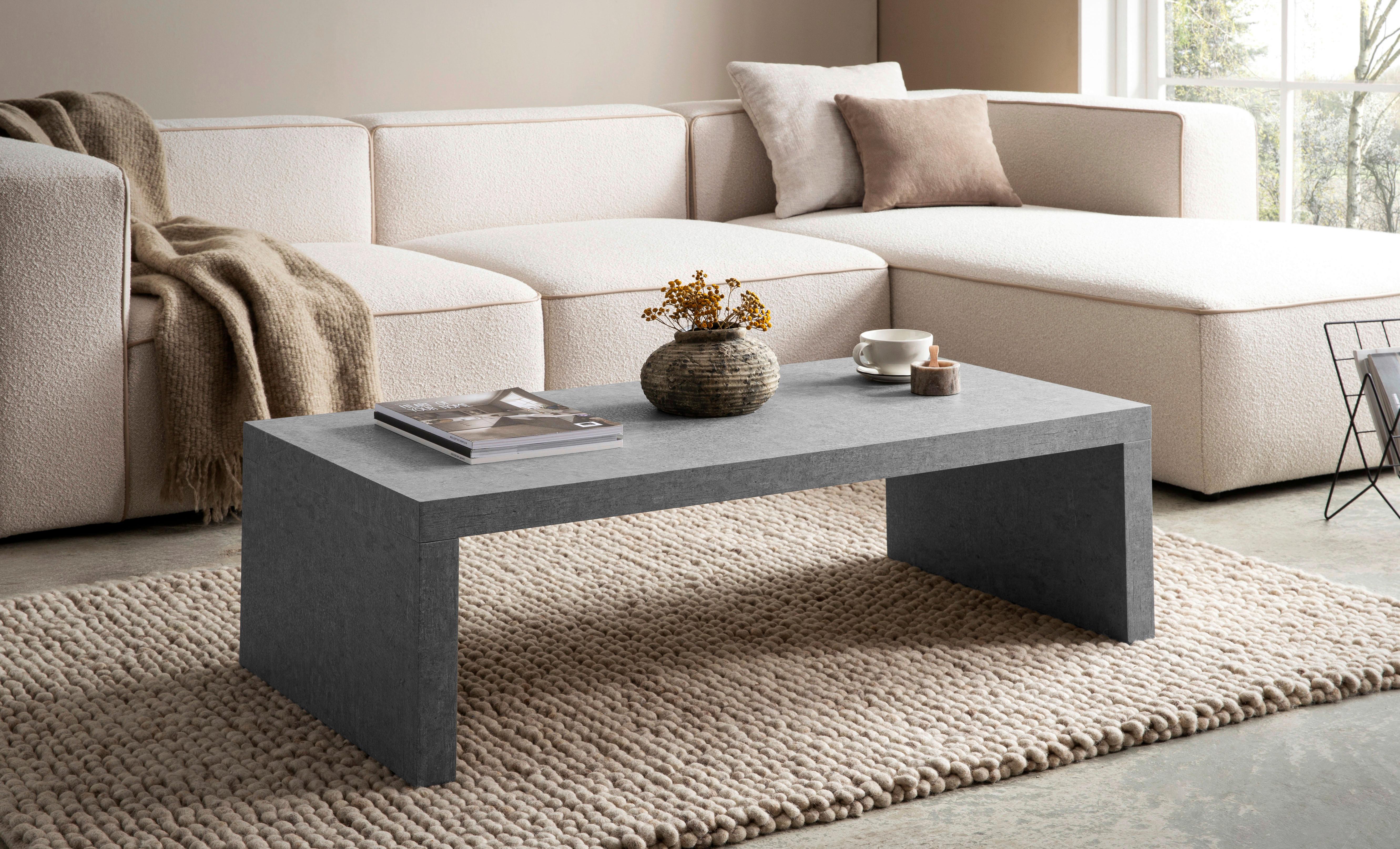 Couchtisch Grau L: 110 cm - Grau, Design, Holzwerkstoff (110/55/35cm) - Livetastic