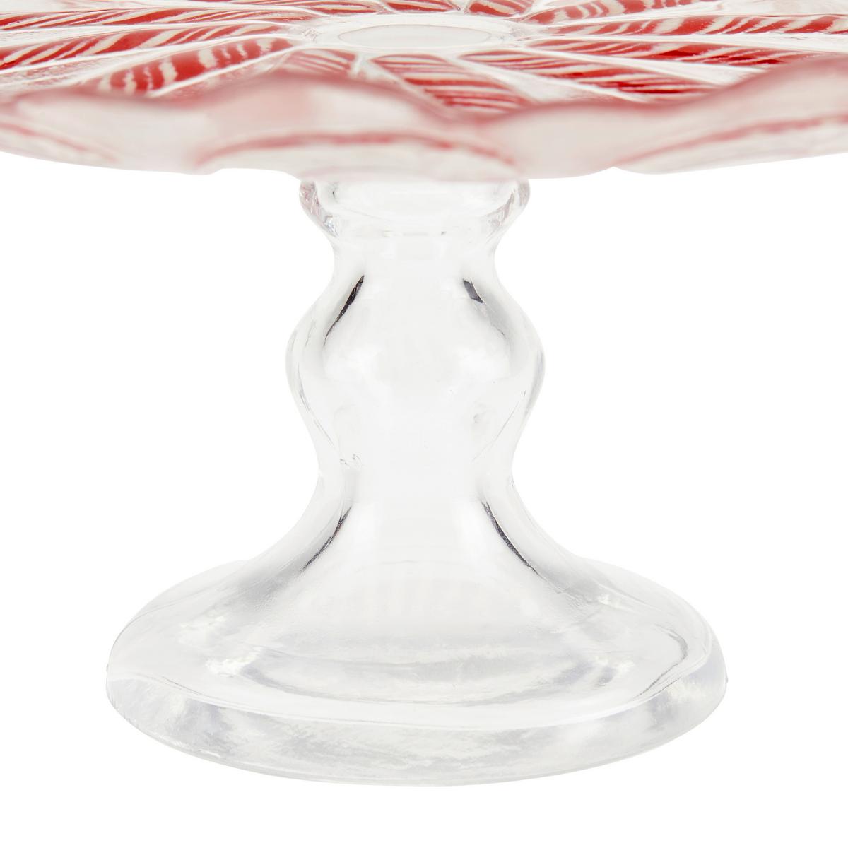 Teller Daniela aus Glas Perlweiß/Rot Metallic, D: 21cm - Klar/Rot, ROMANTIK / LANDHAUS, Glas (21cm) - James Wood