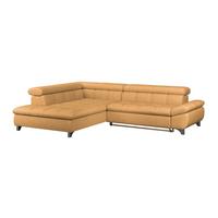 Rohová sedačka GEMINI S, levá, zlatá žinylka - barvy zlata/barvy chromu, Konvenční, kov/textil (234/312cm)