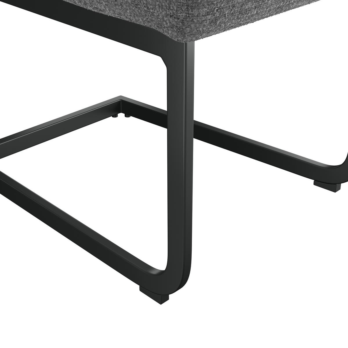 Schwingstuhl Terri Anthrazit Gepolstert - Anthrazit/Schwarz, MODERN, Textil/Metall (46/95/64cm) - MID.YOU