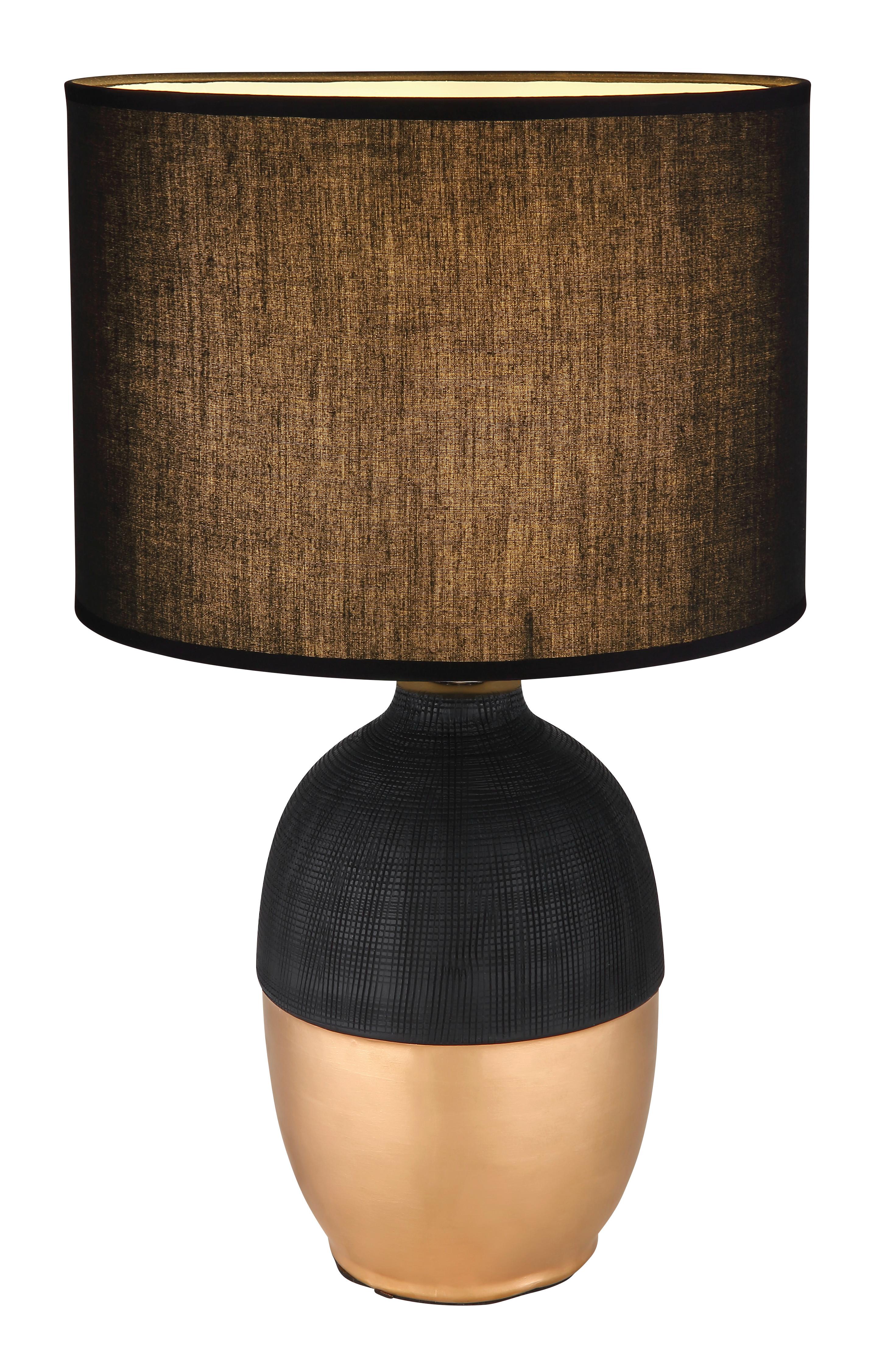 Tischleuchte 21627b - Goldfarben/Schwarz, KONVENTIONELL, Keramik/Textil (25/43cm) - Globo