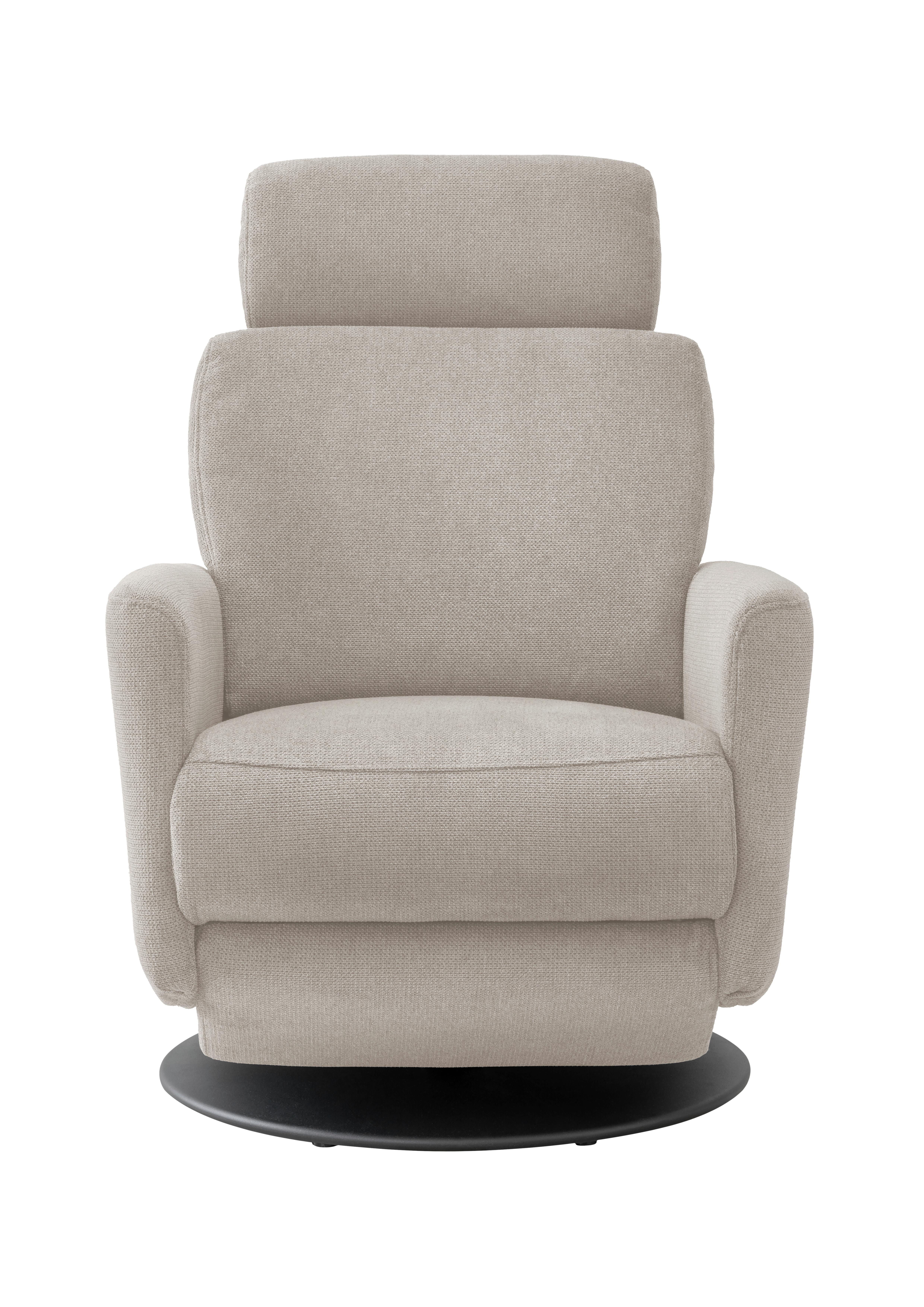 Relaxsessel Centrale T: 87-154 cm, Beige - Beige/Schwarz, MODERN, Textil (77/105/87-154cm) - Livetastic