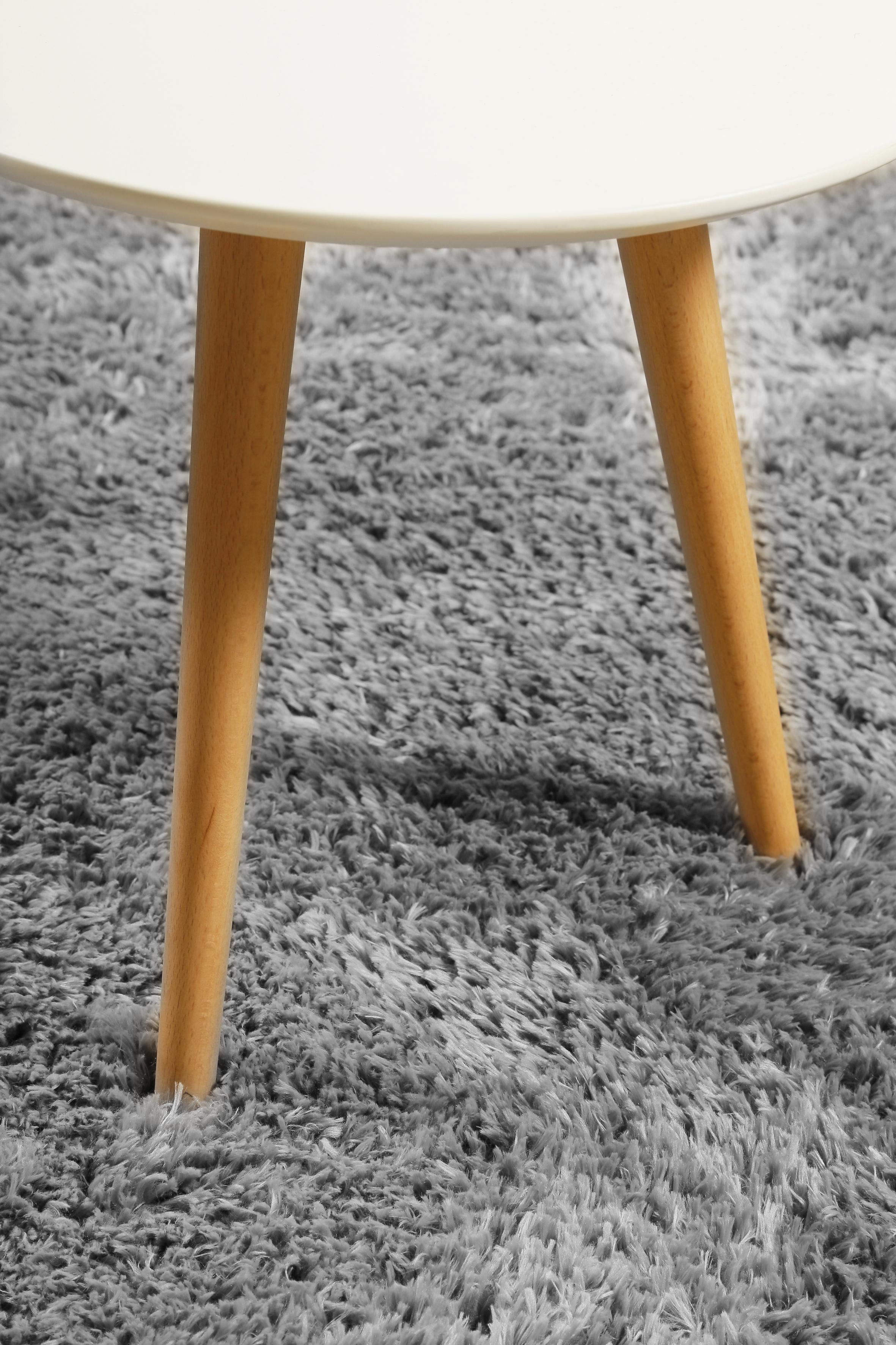 Hochflor Teppich Silber Yogi Rund Ø 120 cm - Silberfarben, KONVENTIONELL, Textil (120cm) - Esprit