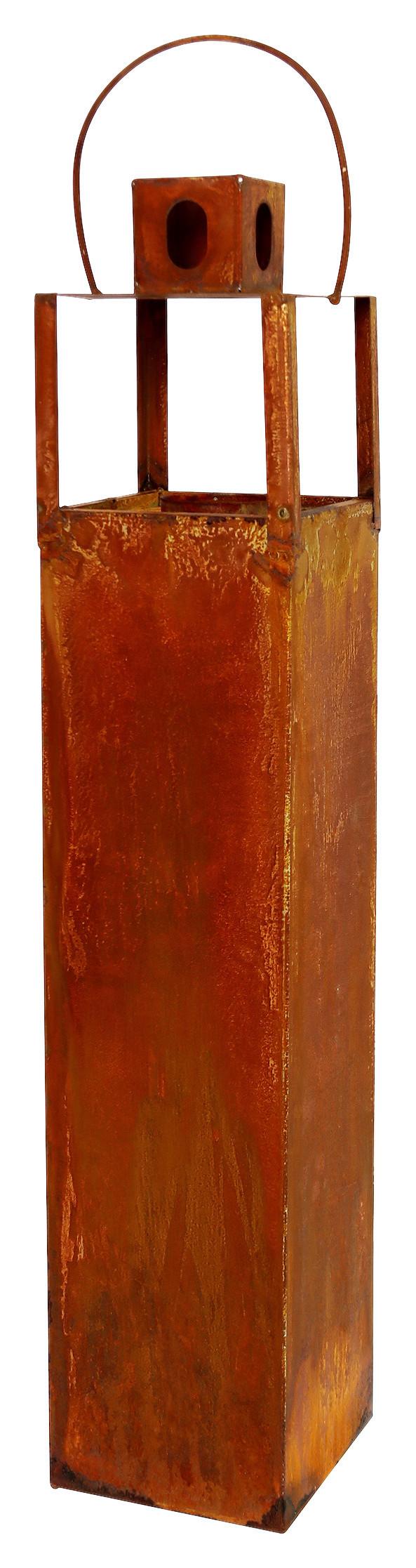 Laterne Eisen Rostfarben H: 100 cm - Rostfarben, Basics, Metall (16/100/16cm)