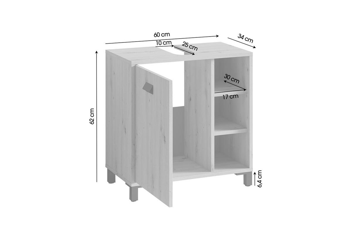 Badezimmer Wellness Eiche Artisan/Schwarz B: 194,5 cm - Schwarz/Eiche Artisan, MODERN, Holzwerkstoff/Kunststoff (194,5cm) - MID.YOU