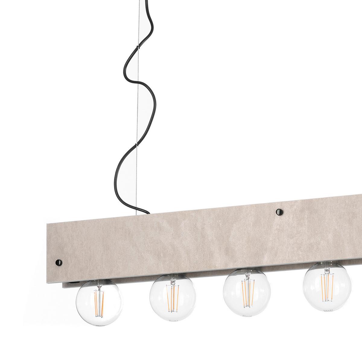 Hängeleuchte 5064/Sc - Schwarz/Grau, Natur, Metall (100/9/150cm)