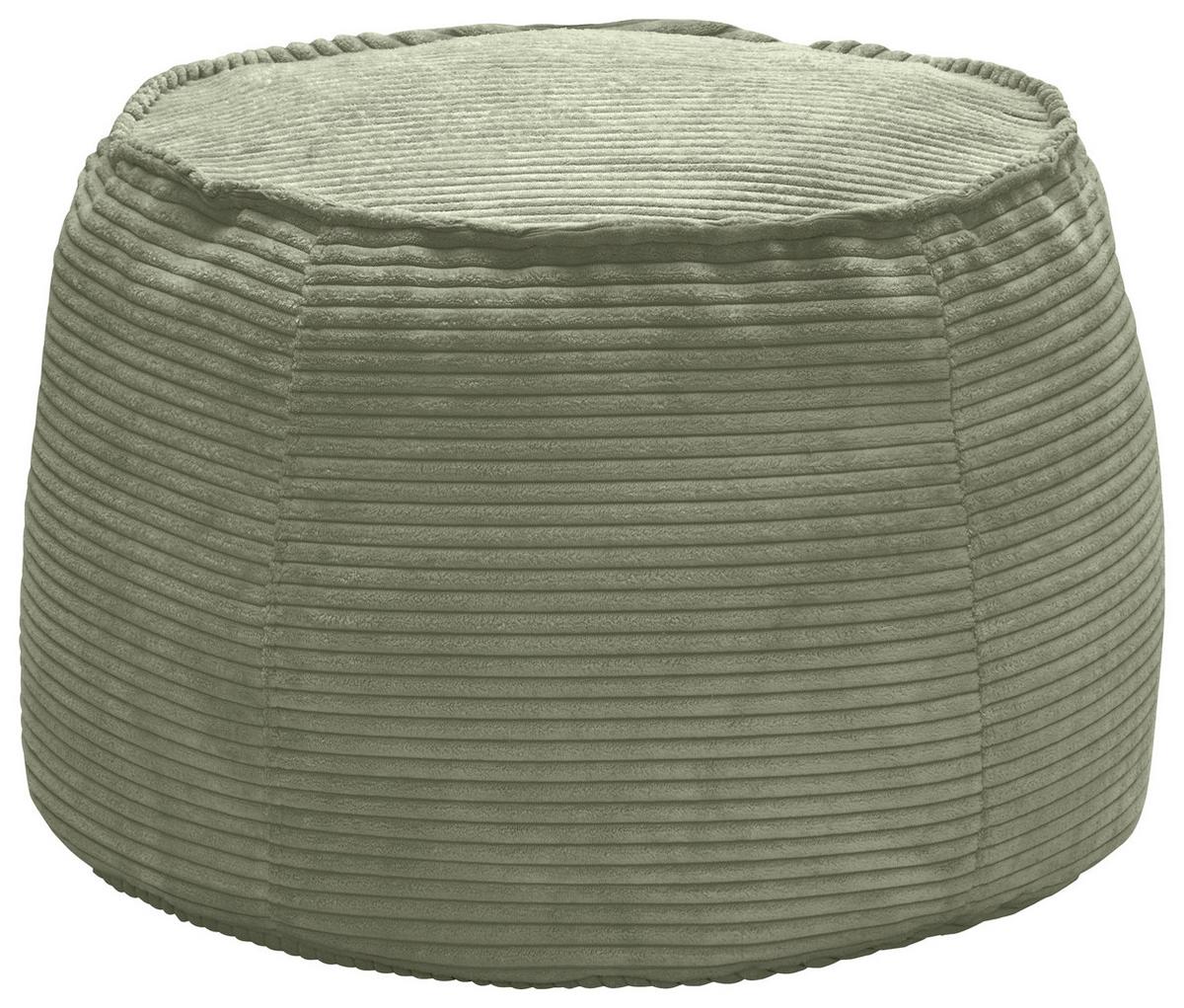 Taburet LUCYLLA, olivově zelený manšestr - olivově zelená, Moderní, textil (60/60/38cm) - Mömax