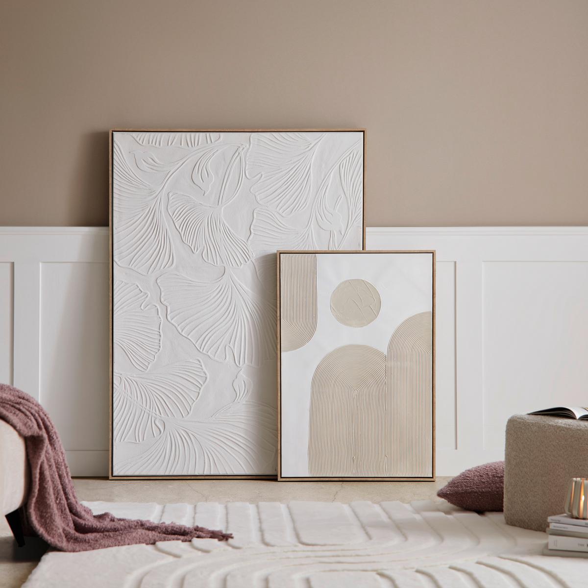 Obraz na plátne Denise, 100/140cm - biela/prírodná farba, kompozitné drevo/textil (100/140cm) - Premium Living