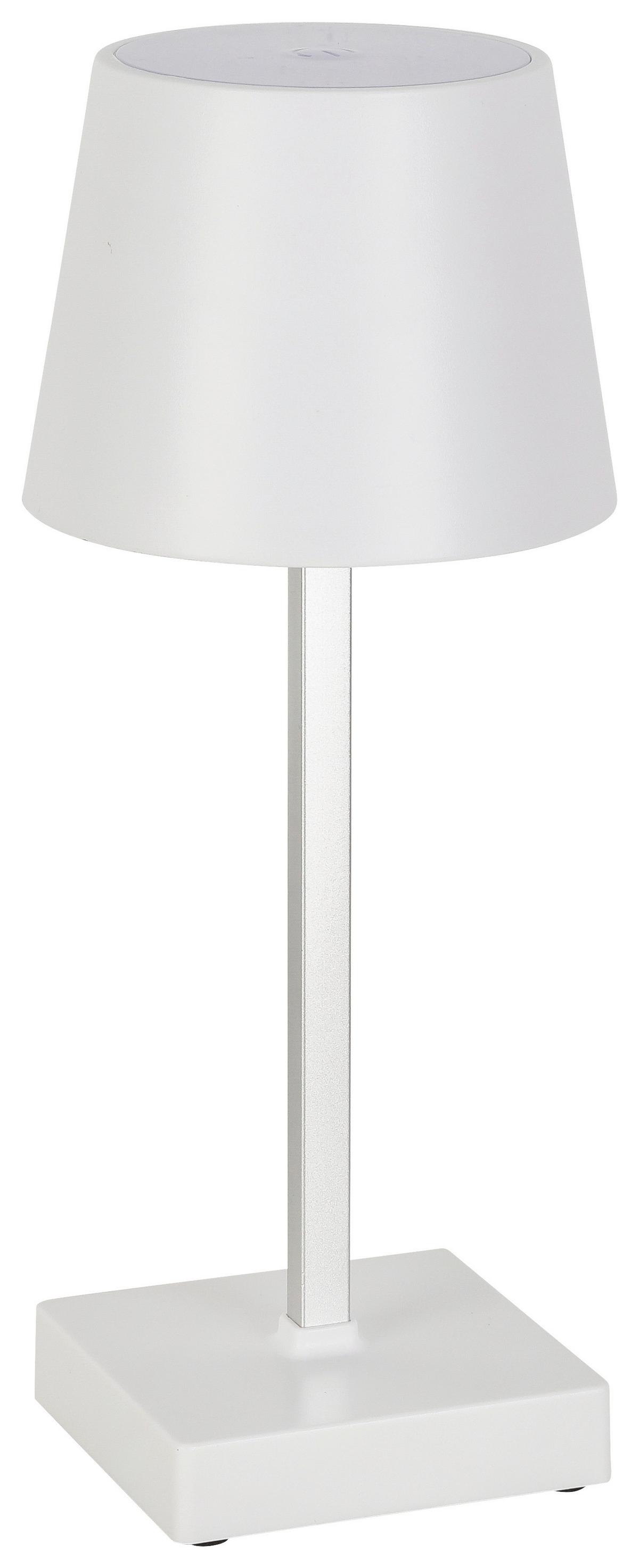 STOLNÍ LAMPA NA BATERIE GOPI - bílá/barvy stříbra, Romantický / Rustikální, kov/plast (10,5/26cm) - Modern Living