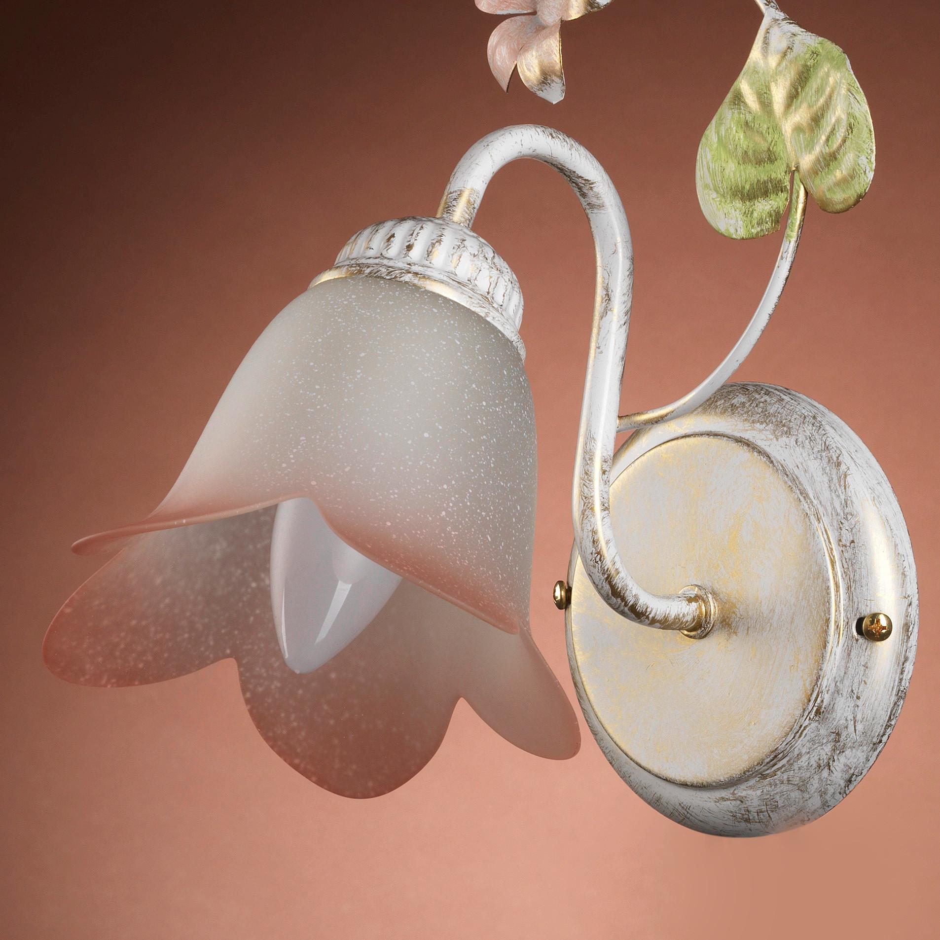 Wandleuchte 4217/ap - Weiß, Natur, Glas/Metall (25/15/30cm)